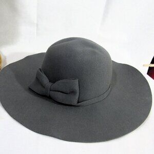 CHOTTIES WOMEN'S FELT HAT WITH BOW  M/L  GRAY